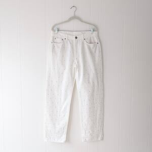 rag & bone White Straight Leg Jeans
